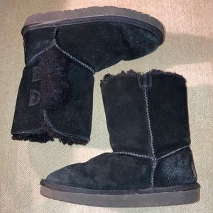 DREAM PAIRS Suede Shorty-PomPom Winter Lined Ankle Boots Little Girl Size 1